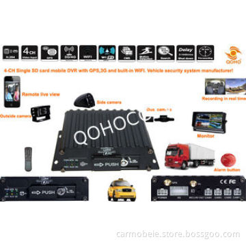 Micro 4 CH Linux Real Time 128G Single SD Card Mobile Dvr , City Bus Surveillance System